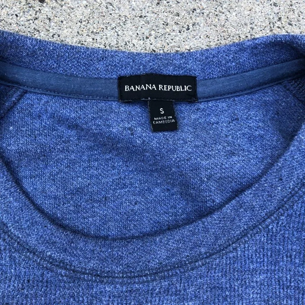 BANANA REPUBLIC Pullover Sweater Men's SMALL Blue Crew Neck Long Sleeve​​​​​
